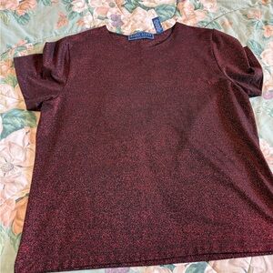 Karen Scott Women's Maroon Short Sleeve Tee